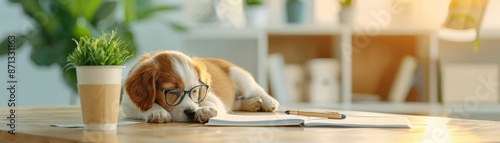 dog on the table
