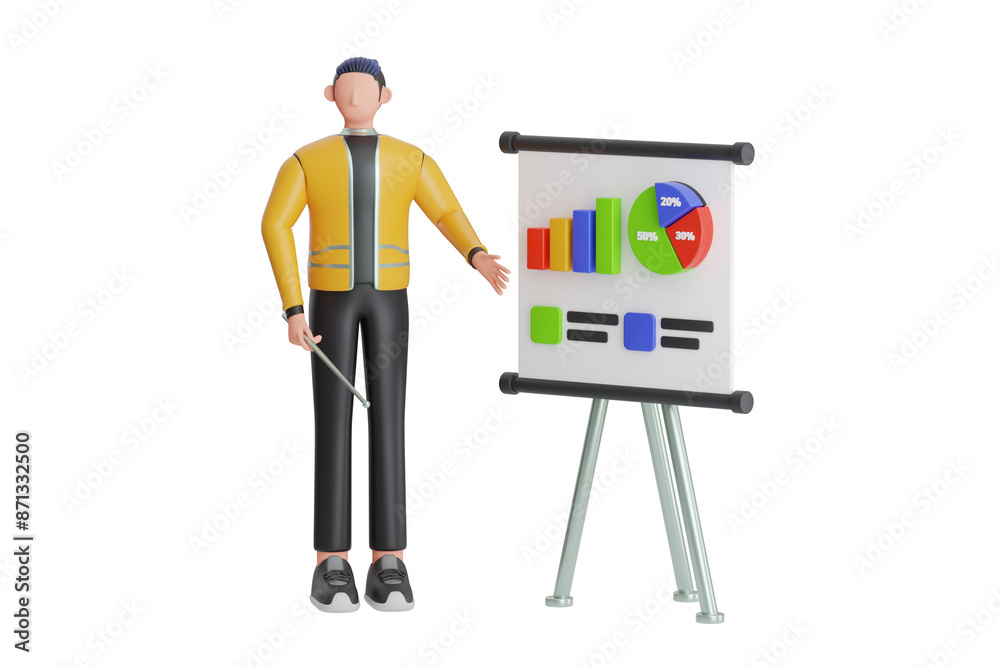 Investment Presentation 3D Illustration Investment Presentation 3D Illustration