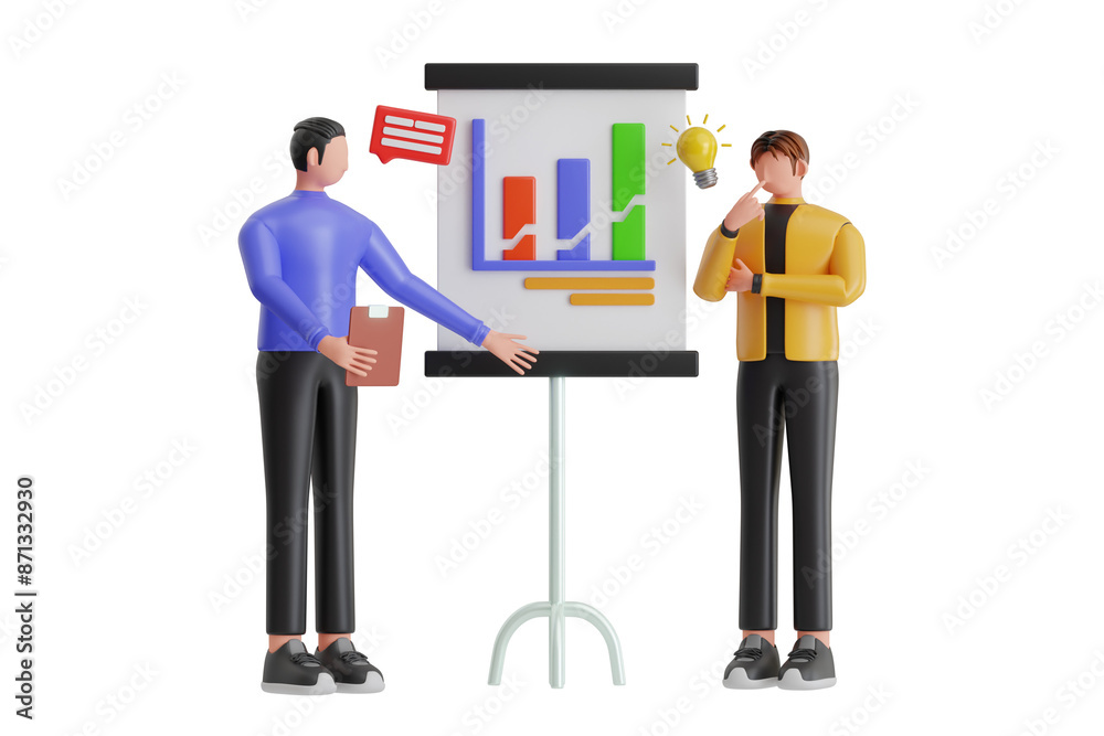 Obraz premium Pitching to Investors 3D Illustration