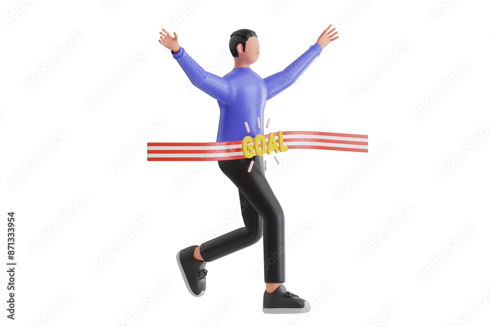 Fototapeta premium Achieving the goal successfully 3D Illustration