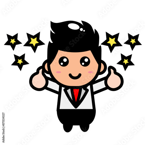 
doctor holding star thumbs up
