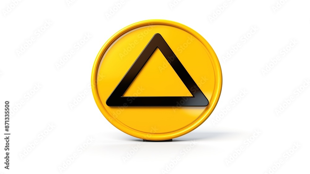 3D Iconic Road Sign Illustration in Crisp Detail on a Clean White Background, Perfect for Navigation and Wayfinding Applications 3D Iconic Road Sign Illustration in Crisp Detail on a Clean White Background, Perfect for Navigation and Wayfinding Applications