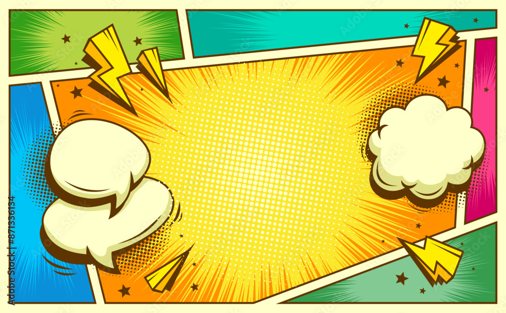 © anggi wibisono - Blank colorful comic abstract background template © anggi wibisono - Blank colorful comic abstract background template