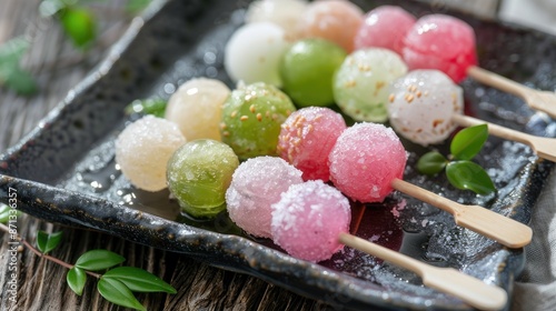 Traditional Japanese sweets called Sasa Dango photo