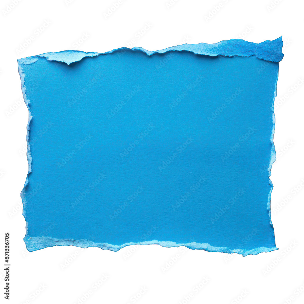 Blue paper ripped isolated on transparent background