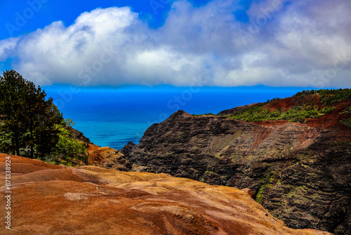 View of the Napali Coast in Kauai accessed via 4WD Jeep Road