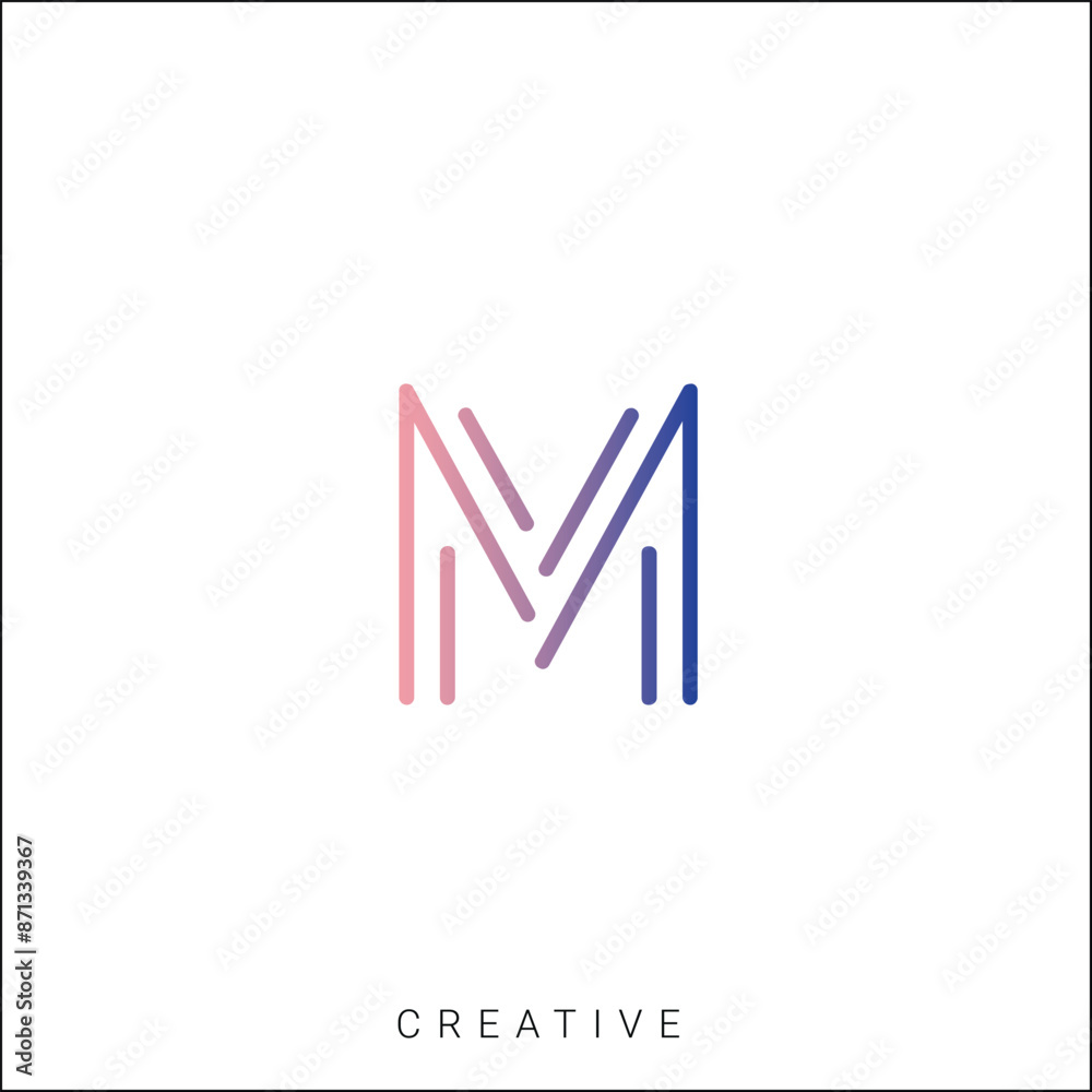 M Creative Latter Logo Design. By Custom Branding Logo. Creative Logo Design. Logo Template. Vector illustration. Modern Design. Monogram Design