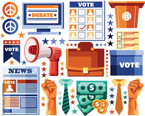 Elections Elements Vector Illustration