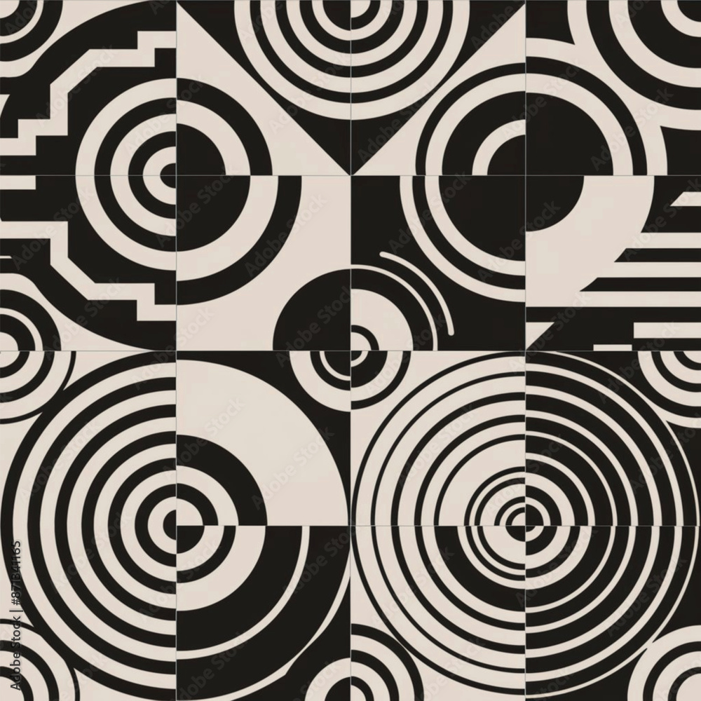 Retro black and white geometric pattern background Retro black and white geometric pattern background