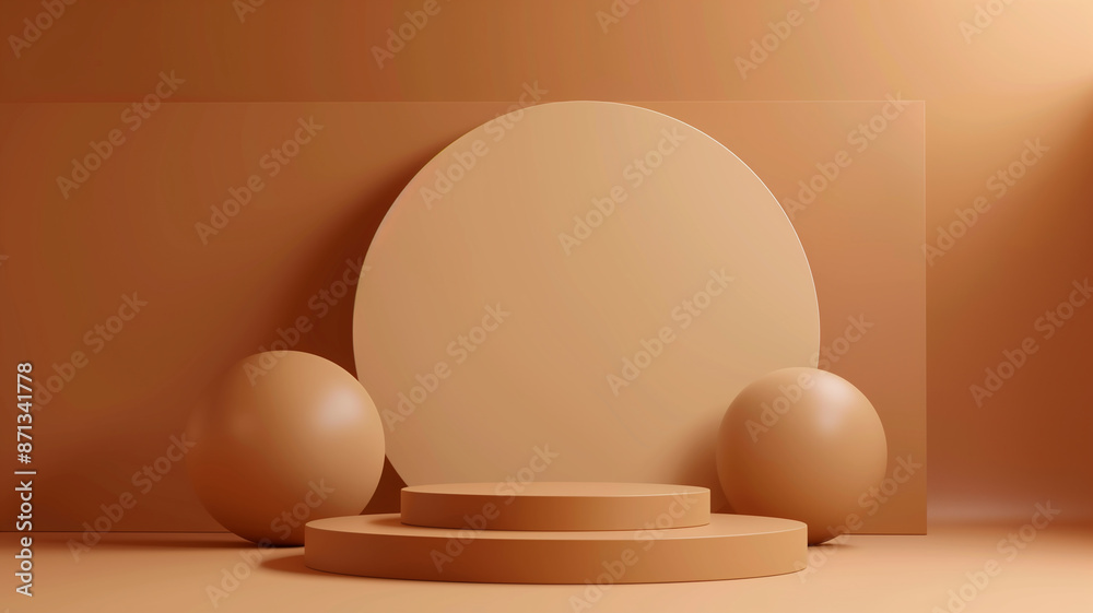 Minimal abstract geometric podium background for product presentation. 3d rendering illustration.