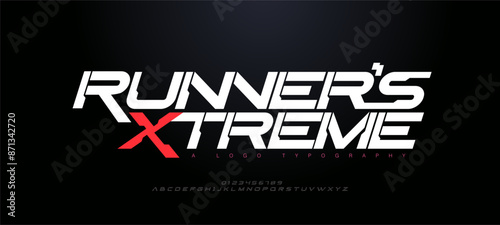 Sport Modern Italic Alphabet logo Font. Typography urban style fonts for technology, digital, movie logos. vector illustration