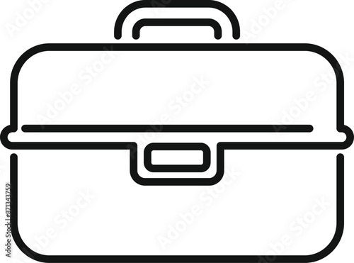 Black outline icon of a lunchbox, perfect for representing food storage or picnics