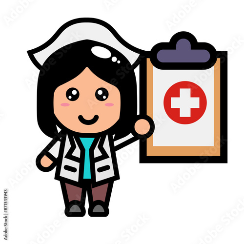 
nurse holding note