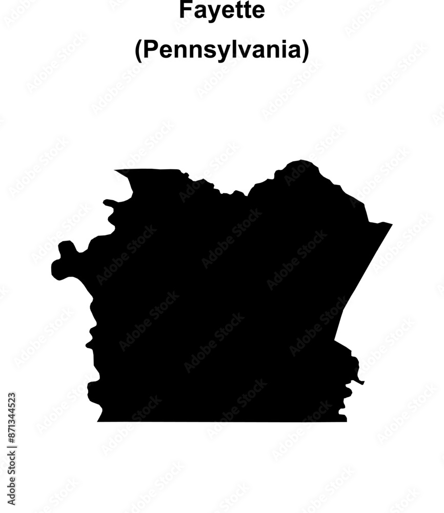 Obraz premium Fayette County (Pennsylvania) blank outline map