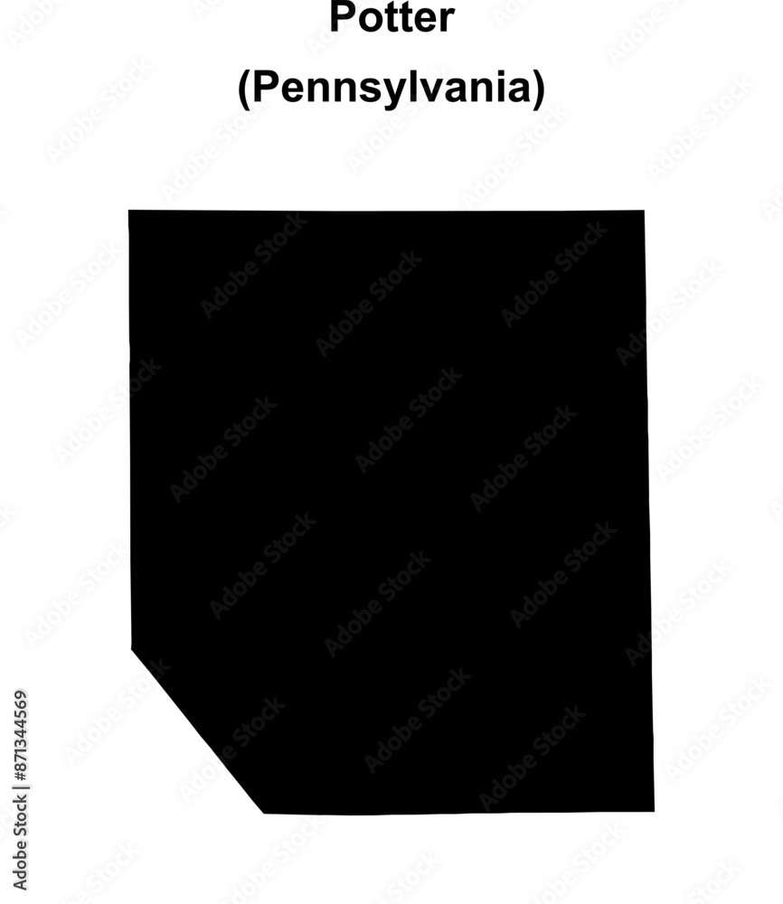 Potter County (Pennsylvania) blank outline map Potter County (Pennsylvania) blank outline map