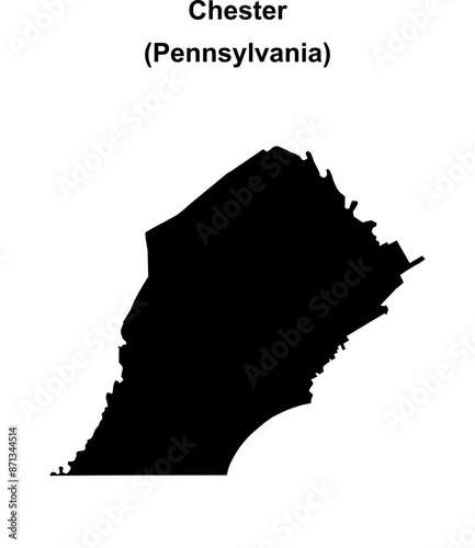 Chester County (Pennsylvania) blank outline map