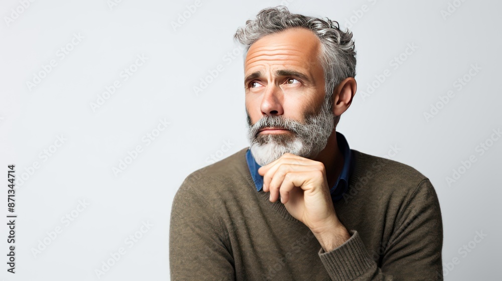 Middle-aged man with a thoughtful expression, Middle-aged man with a thoughtful expression,