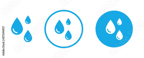 Water drops icon set