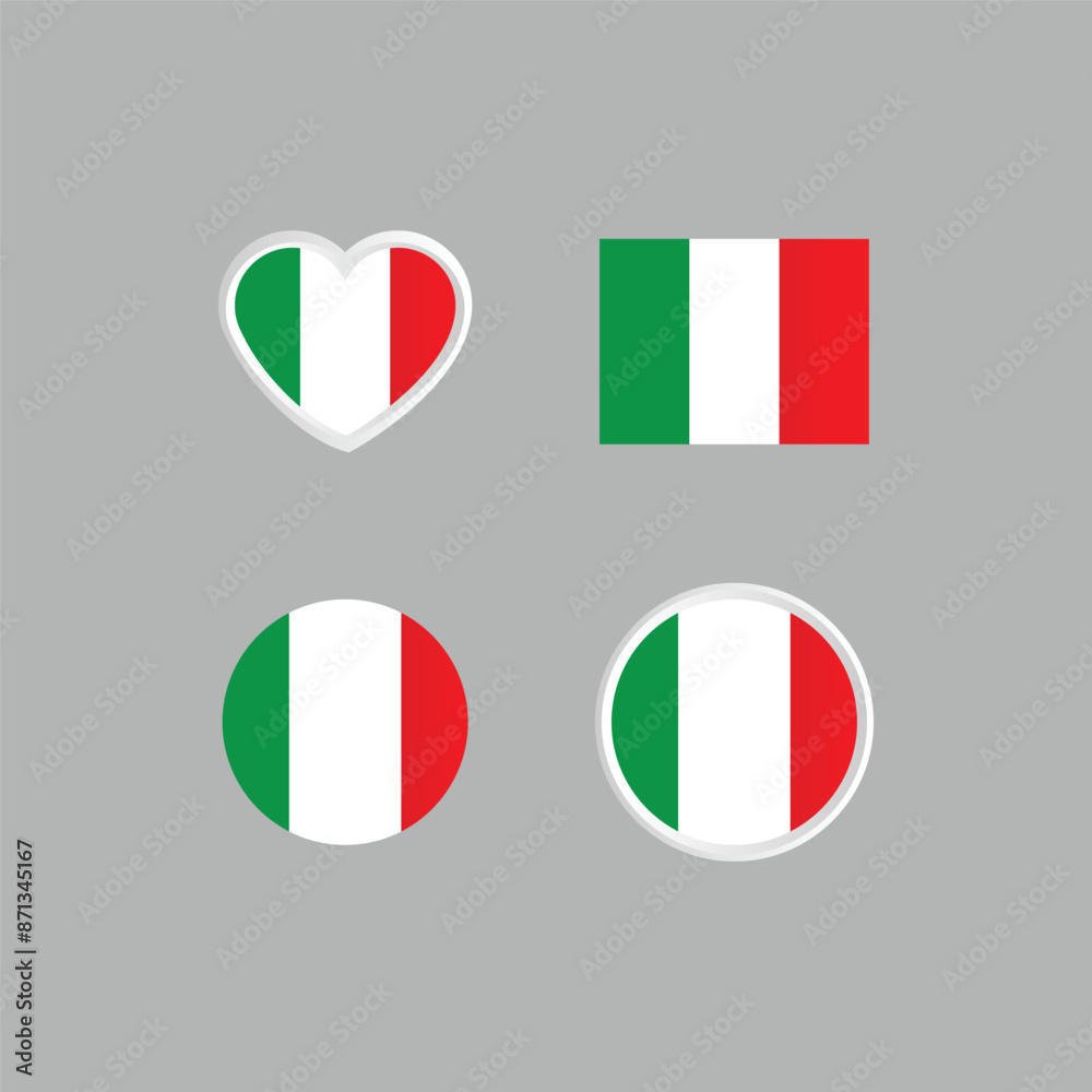 Italy nation flag collection emblem design vector Italy nation flag collection emblem design vector