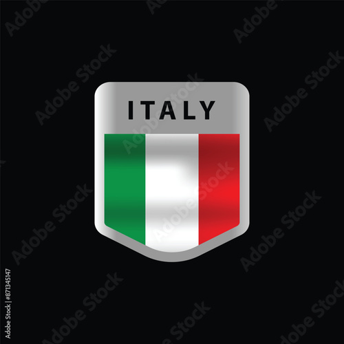 Emblem logo icon italy nation flag design vector