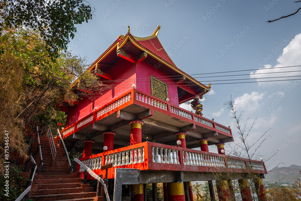 The Chinese shrine on the mountain at Wat Ban Tham, Kanchanaburi, Thailand The Chinese shrine on the mountain at Wat Ban Tham, Kanchanaburi, Thailand