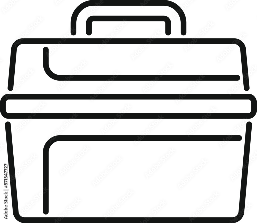 Simple line icon of a lunchbox, perfect for representing meals on the go Simple line icon of a lunchbox, perfect for representing meals on the go