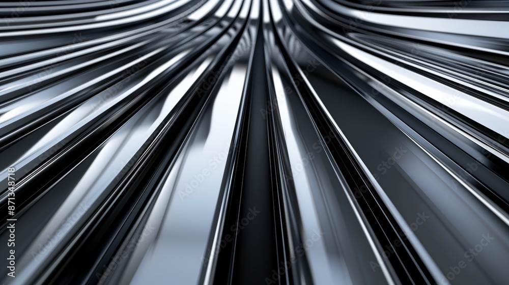 Intersecting lines of silver and black, modern design.