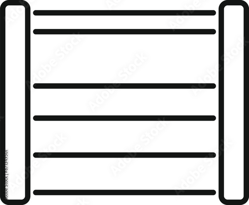 Simple black and white icon of a modern fence protecting a property line