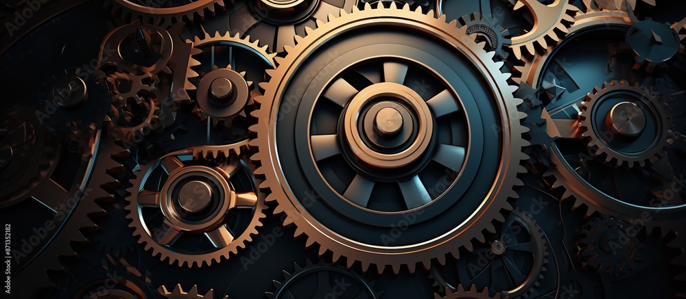 custom made wallpaper toronto digitalIntricate Gear Mechanism in Bronze and Black