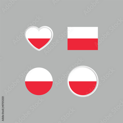 Free Download Poland nation flag collection emblem design vector - GFXLoad