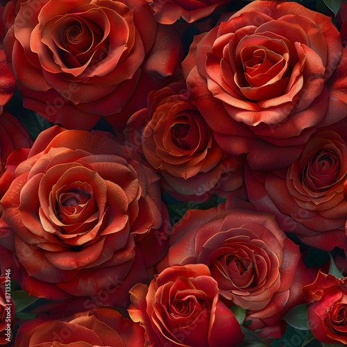 red roses seamless pattern tile background
