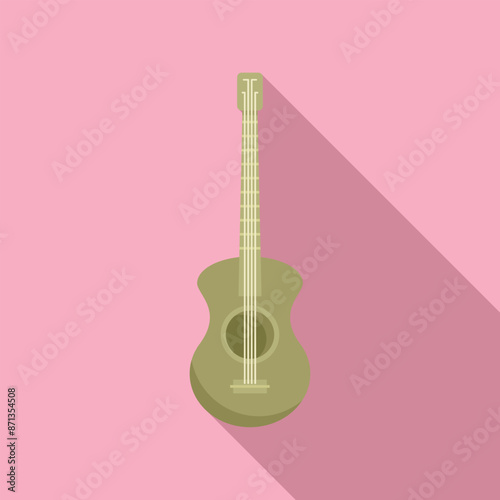 Acoustic guitar icon. Flat illustration of acoustic guitar icon for web design