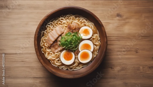 Top view of ramen