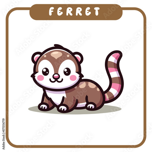 Cute Ferret, Coloring Book