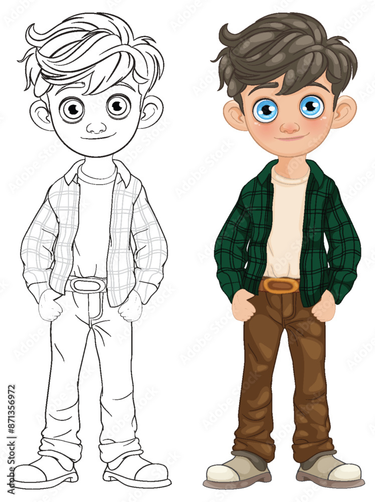 A young boy in casual clothing