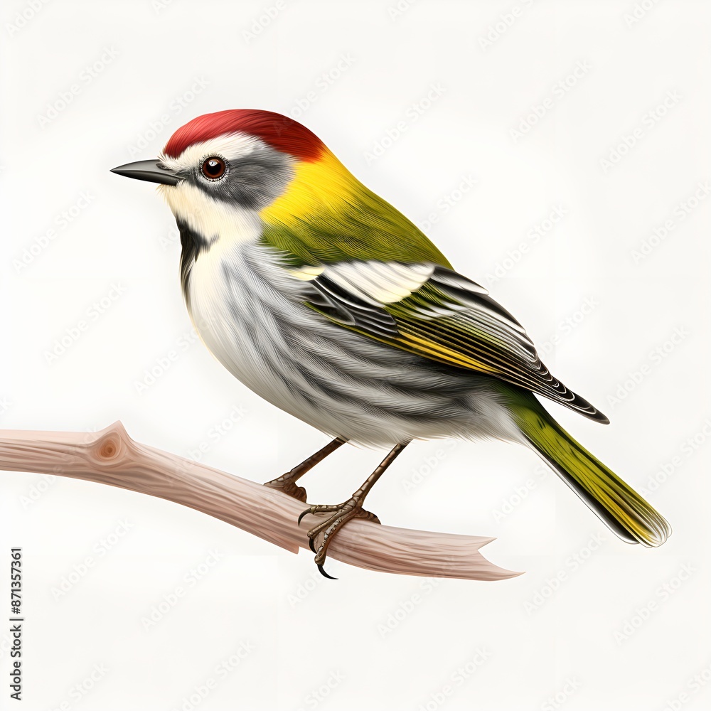 Fototapeta premium A charming Goldfinch (Carduelis carduelis) perched elegantly. 