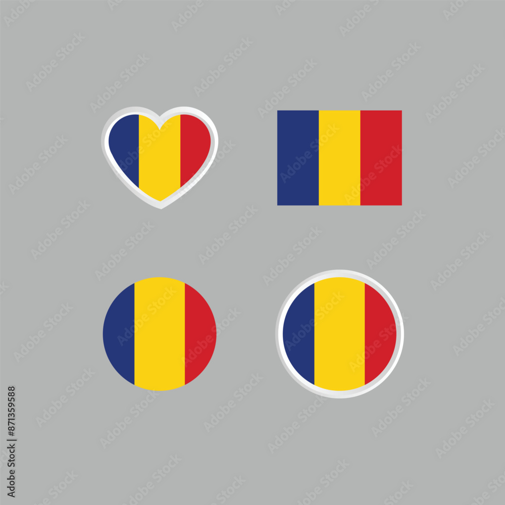 Fototapeta premium Romania nation flag collection emblem design vector
