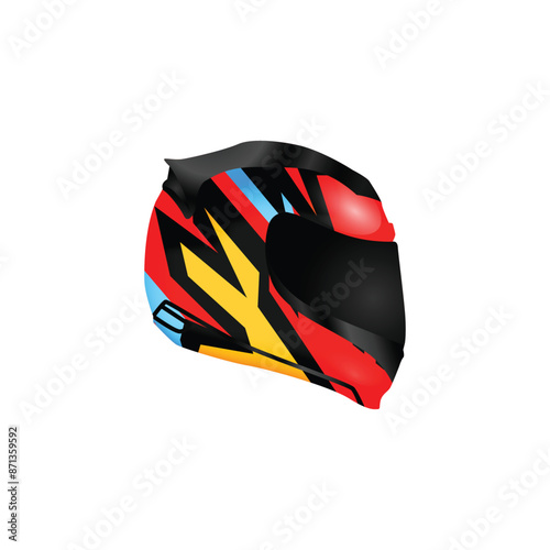 Motorcycle helmet race safety realistic graphic concept
