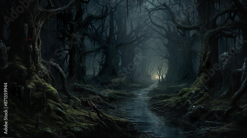 Haunted Woods: Enchanted Secrets of the Dark Forest Fantasy wallpaper