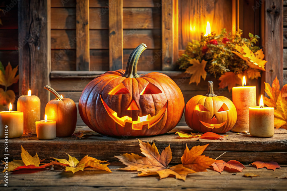 Obraz premium halloween pumpkin on a table