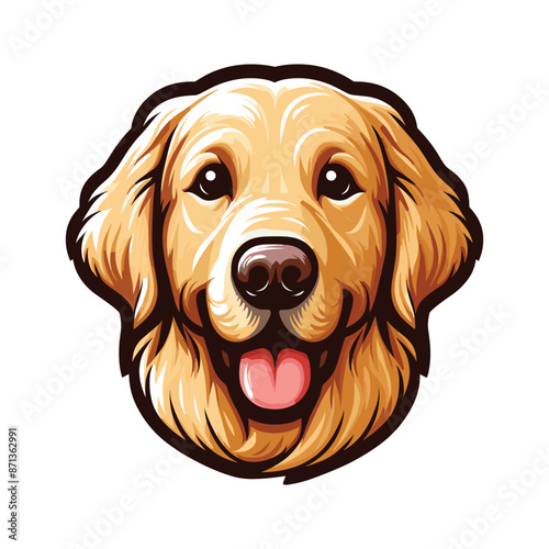 Vibrant and heartwarming Golden Retriever vector illustration, beautifully isolated on a white background. Perfect for dog lovers and pet-themed projects.