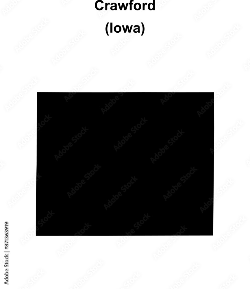Crawford County (Iowa) blank outline map Crawford County (Iowa) blank outline map