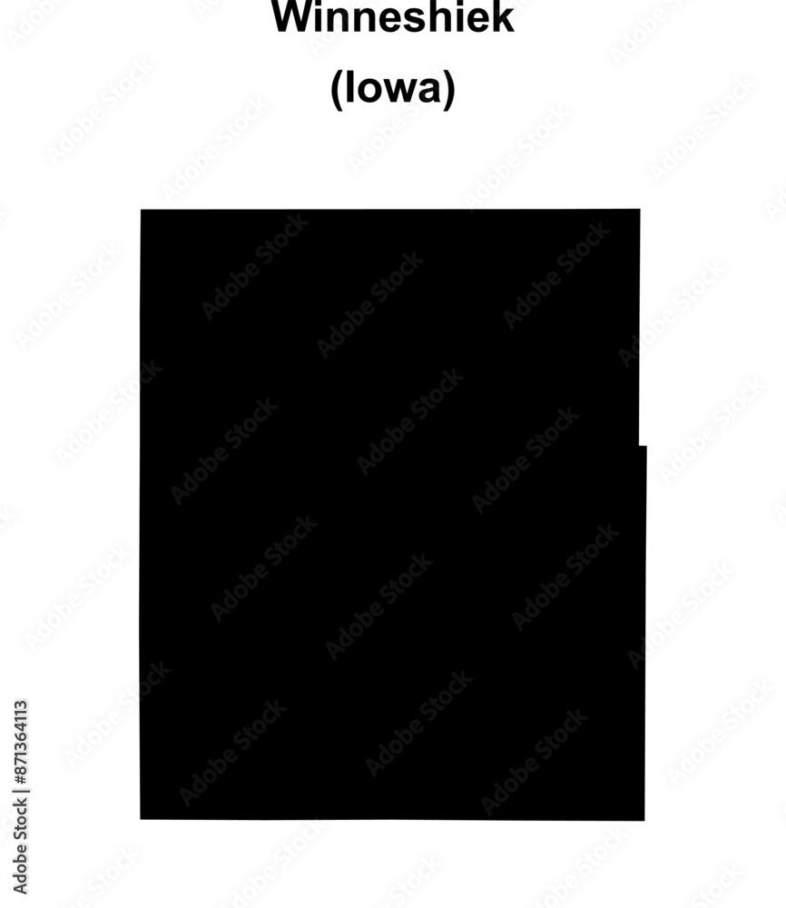 Winneshiek County (Iowa) blank outline map Winneshiek County (Iowa) blank outline map