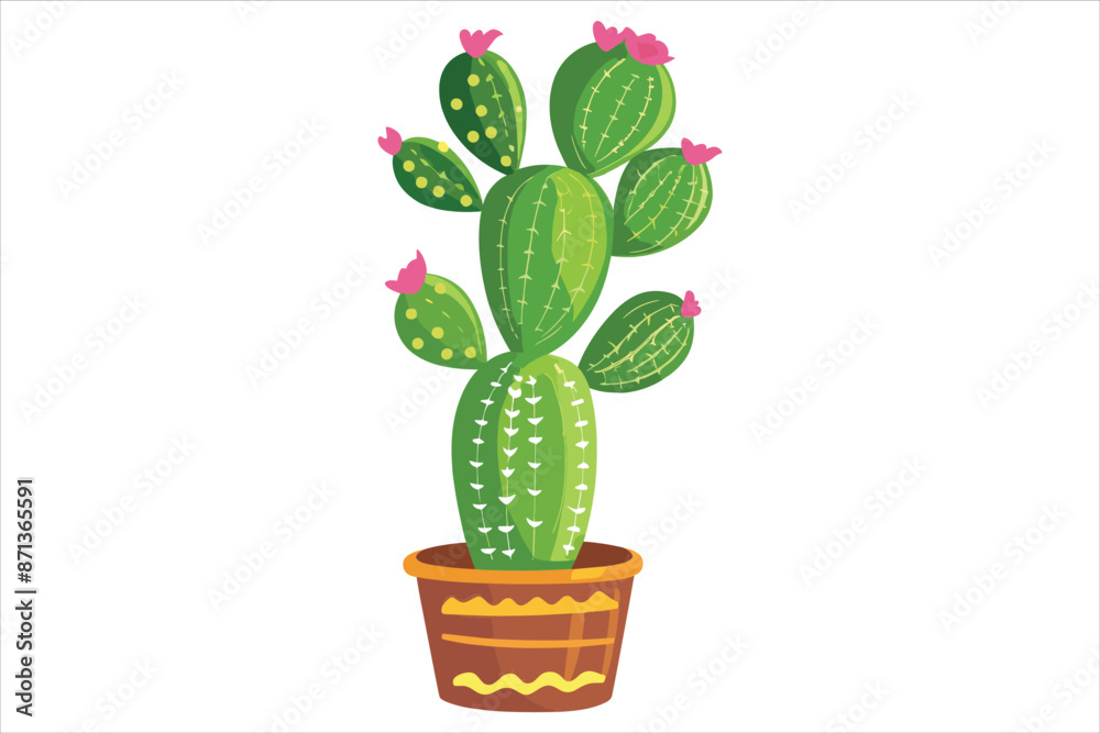 Cactus Design icons set sticker Vector Cactus Design icons set sticker Vector