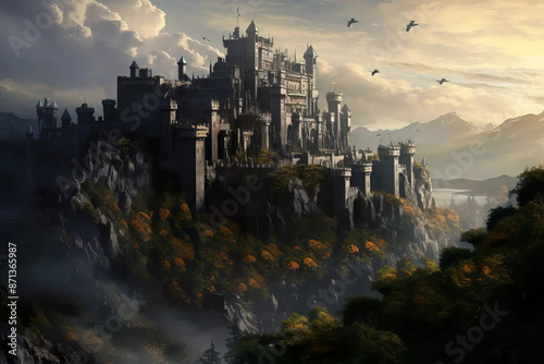 Highstone Castle: A Towering Fortress of Enchantment Fantasy wallpaper