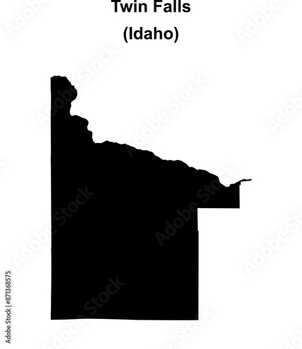 Twin Falls County (Idaho) blank outline map