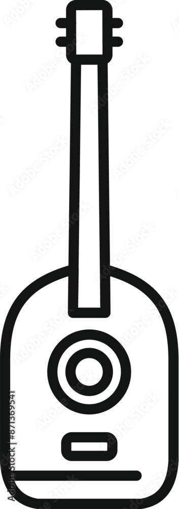 Simple line icon of an acoustic guitar, perfect for representing music or musical instruments Simple line icon of an acoustic guitar, perfect for representing music or musical instruments