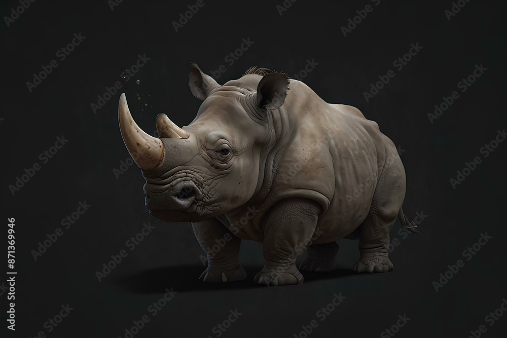 Fototapeta premium rhino on black background 
