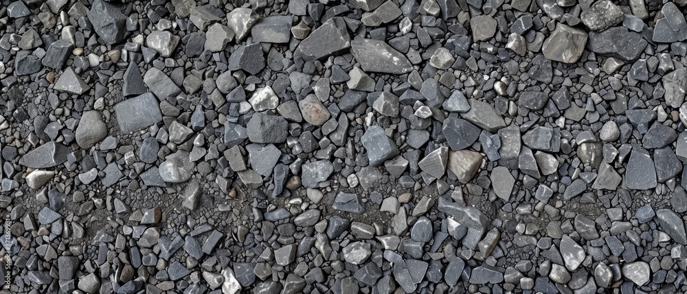 Panoramic close-up, high detail scan of asphalt with gravel material, Generative AI Panoramic close-up, high detail scan of asphalt with gravel material, Generative AI