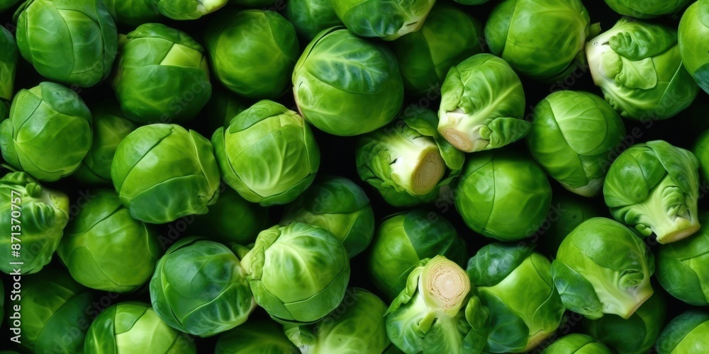 Close-up of Fresh Green Brussels Sprouts Close-up of Fresh Green Brussels Sprouts